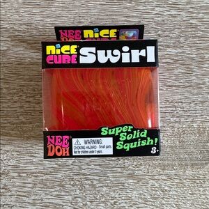 NeeDoh Nice Cube Swirl Squeeze Toy - Orange